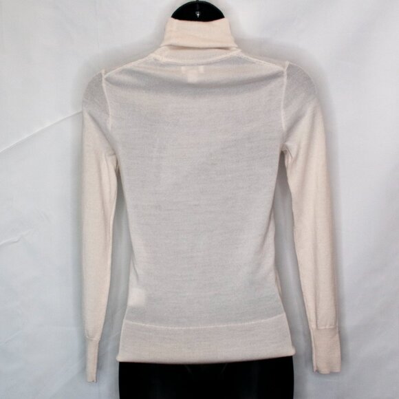 J Crew Wool Blend Turtleneck Sweater Womens XS Cream Pullover Top Neutral DD10X - Picture 4 of 6